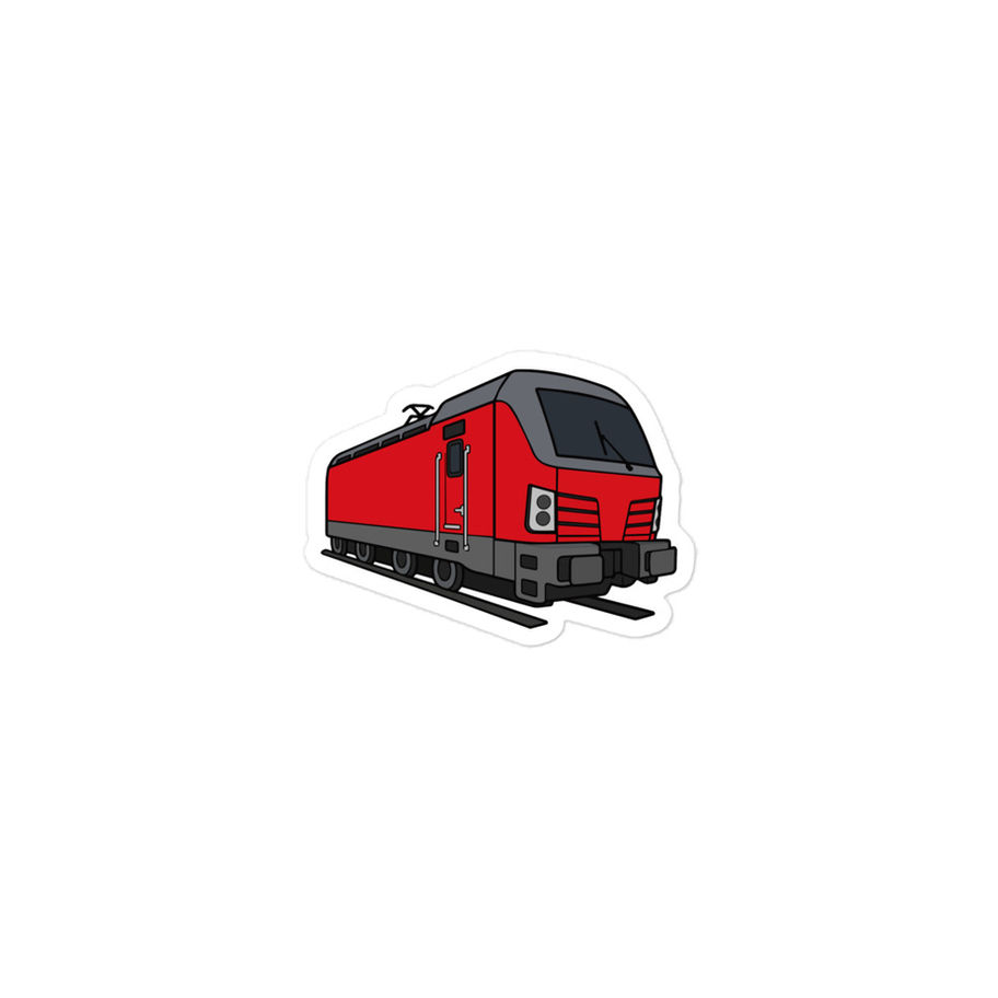 Vectron klistermærke i dansk el-lokomotiv design. 3x3 tommer vinylklistermærke.
