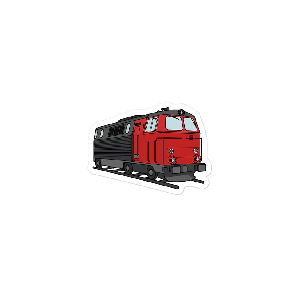 Litra MZ klistermærke i klassisk dansk diesellokomotiv design. 3x3 tommer vinylklistermærke.