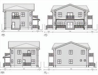 Facade drawing of a two-story residential building
