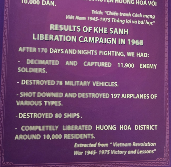 Poster at Khe Sanh museum