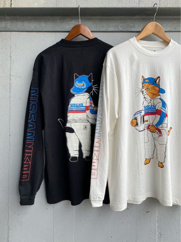 【go slow caravan】USA/C NISMO レーシングドライバー猫 L/S Tee