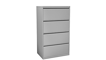 F07A: 36” wide 4 drawer metal lateral file