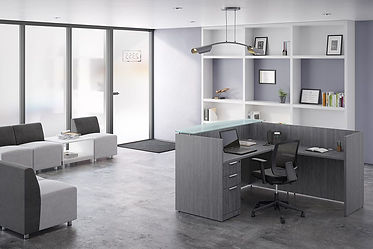 R08A: L-shaped reception desk