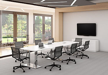 CT13.9A: 8' boat-shaped conference table