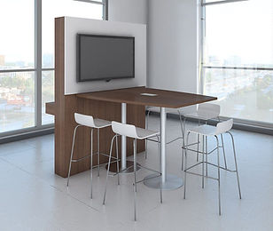 CT06.4A: 5' Cafe height boat-shaped half table