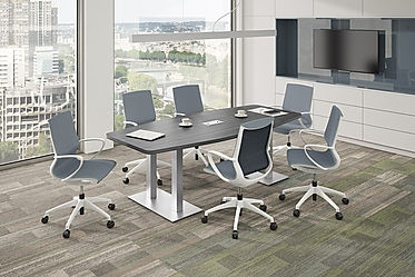 CT08.4B: 8' boat-shaped conference table