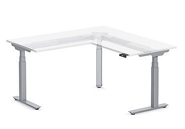 SS11: 72 x 72 L-shaped electric sit/stand worksurface