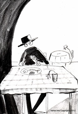 In a lousy restaurant