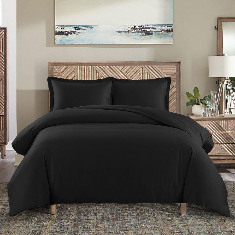 Thumbnail: Tuxedo Black Dream Classic Giza Cotton Duvet Cover Set