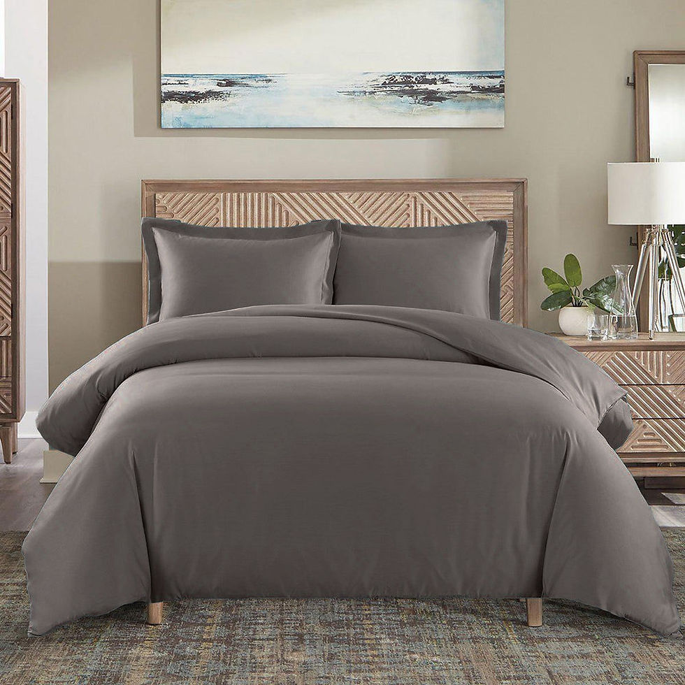 Thumbnail: Smoke Gray Dream Classic Giza Cotton Duvet Cover Set