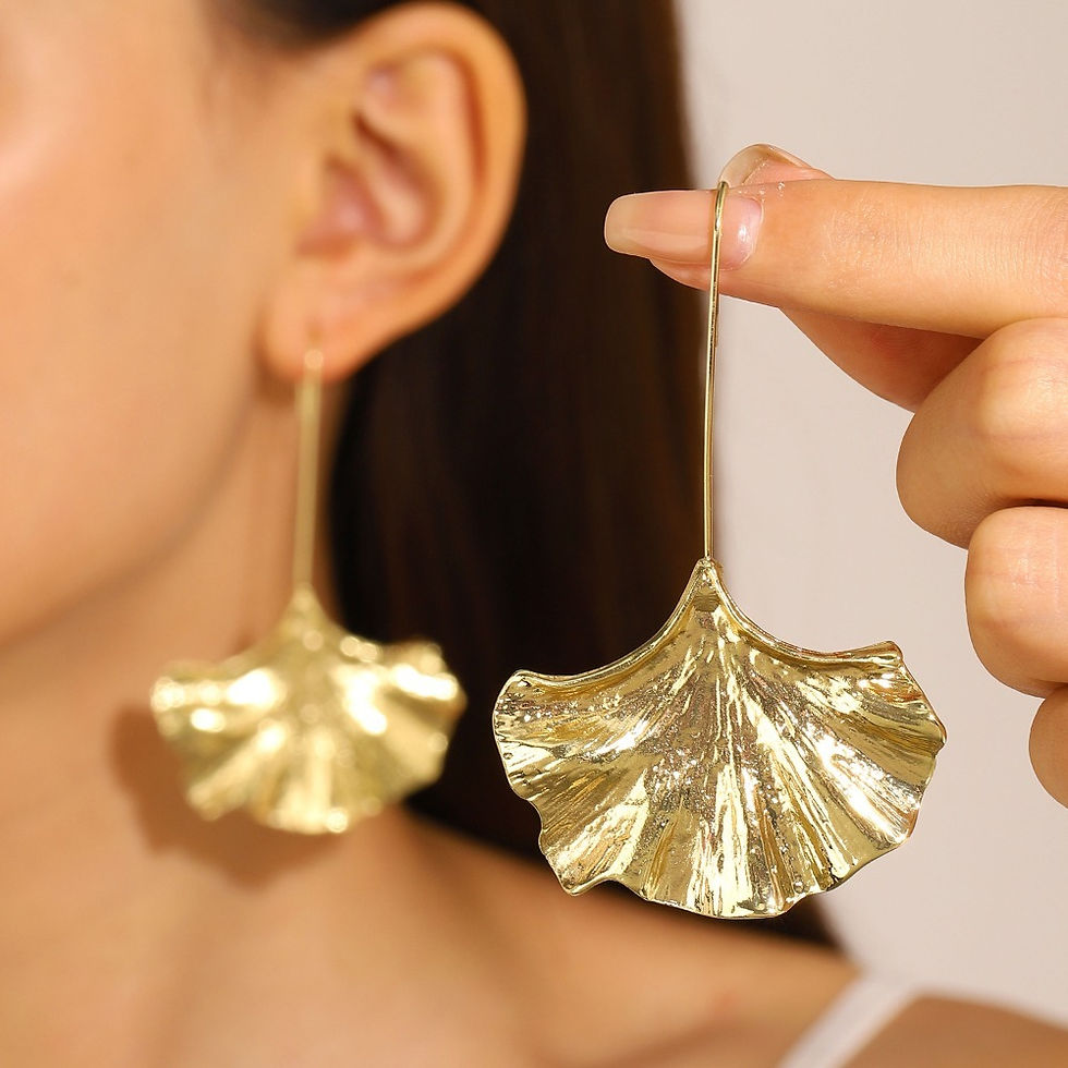 Miniatura: Orecchini Foglia di Ginkgo