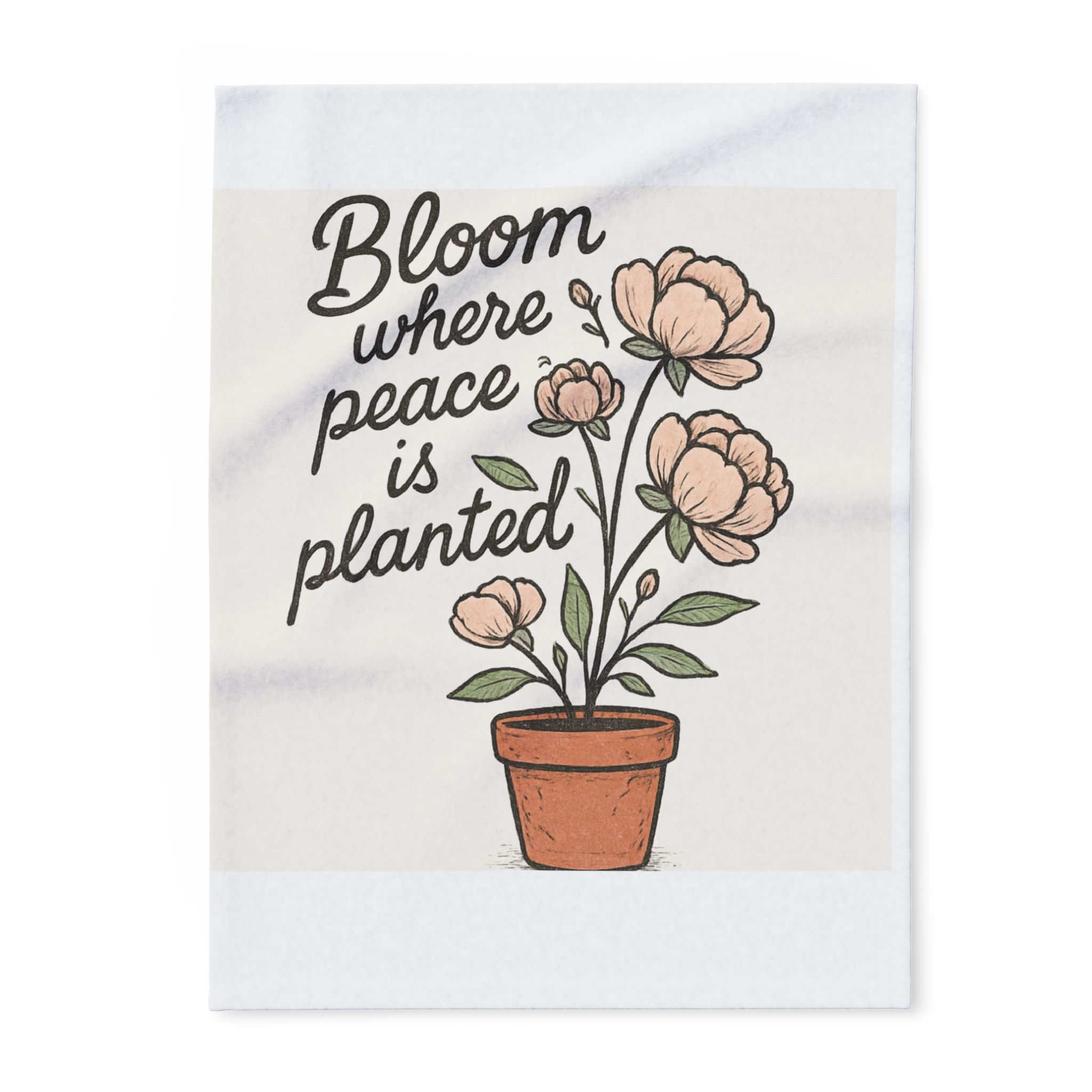 Fleece Blanket - Bloom where Peace is Planted Design