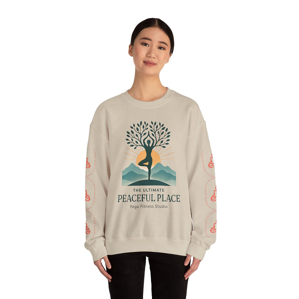 Thumbnail: Yoga Crewneck Sweatshirt — "The Ultimate Peaceful Place" Studio Pullover