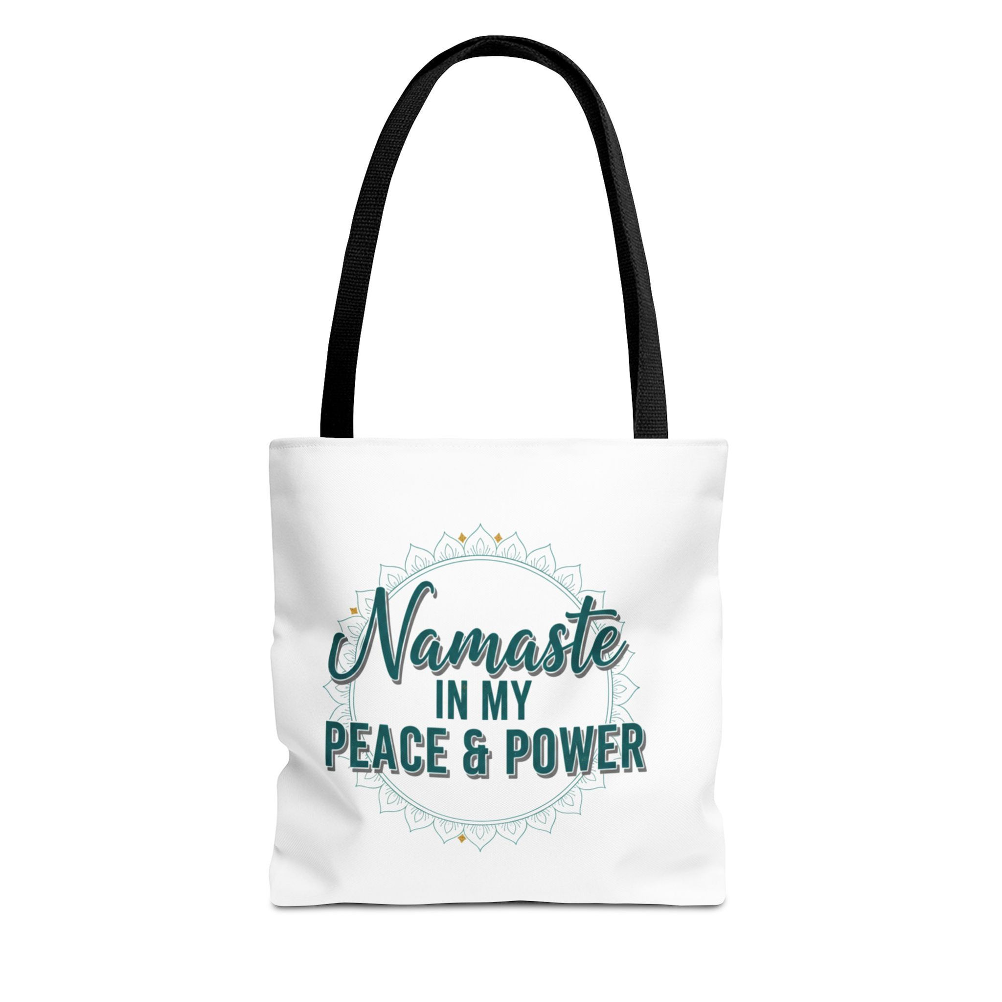 Yoga Tote Bag - "Namaste in My Peace & Power" & Tree Pose Design