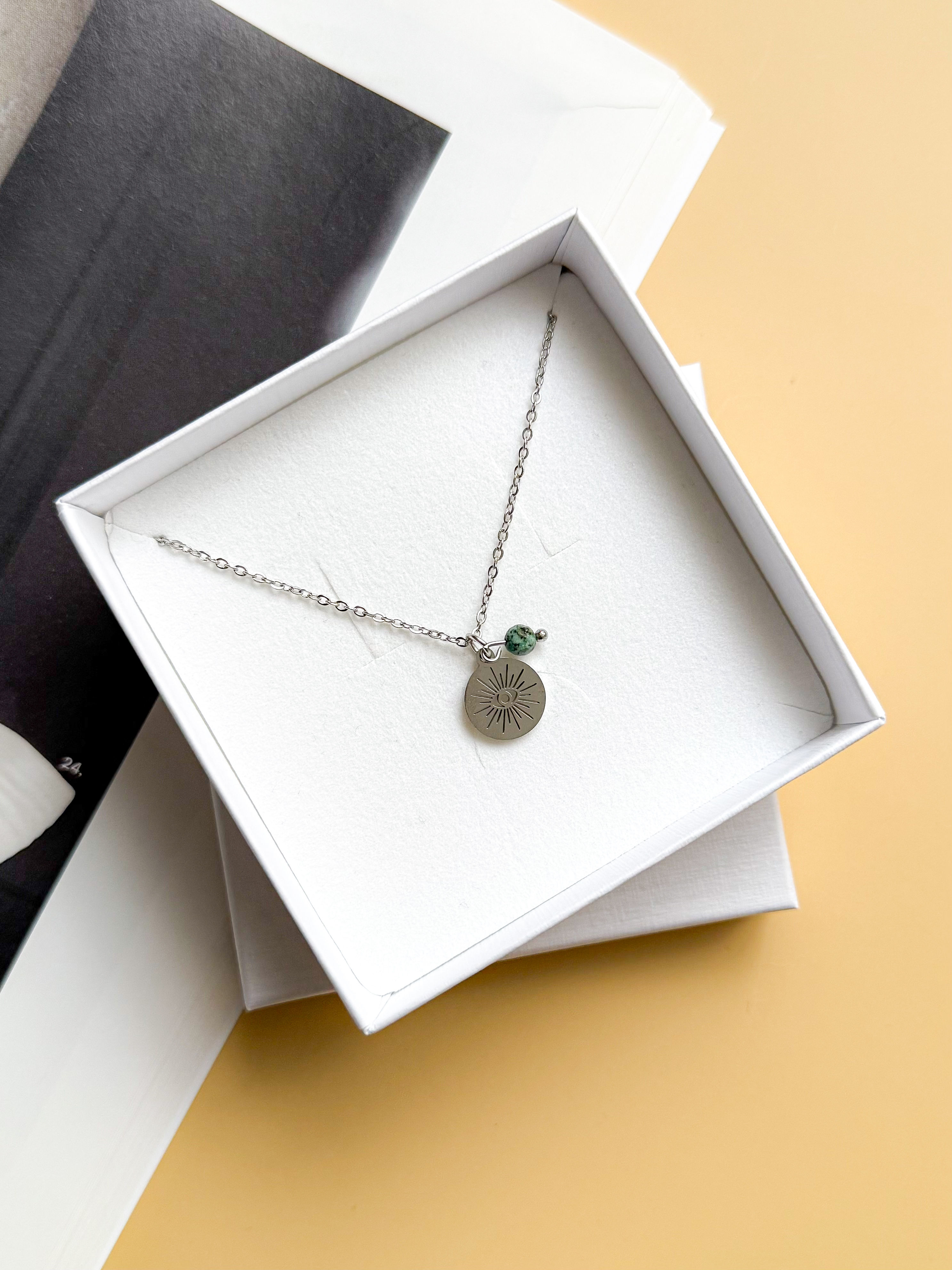 Collier MANON argenté - Pierre de Turquoise