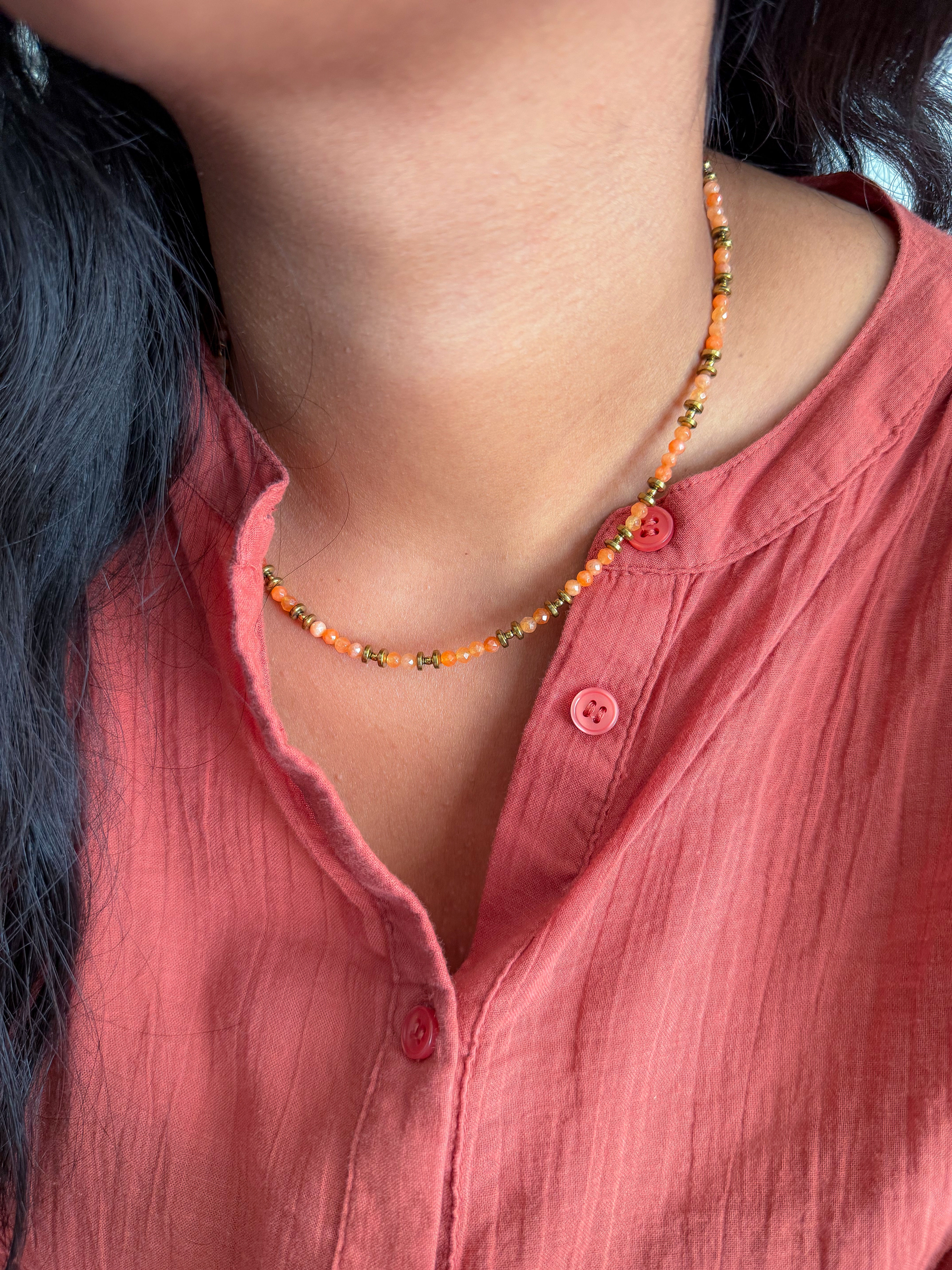 Collier PIERRETTE - Agate orange