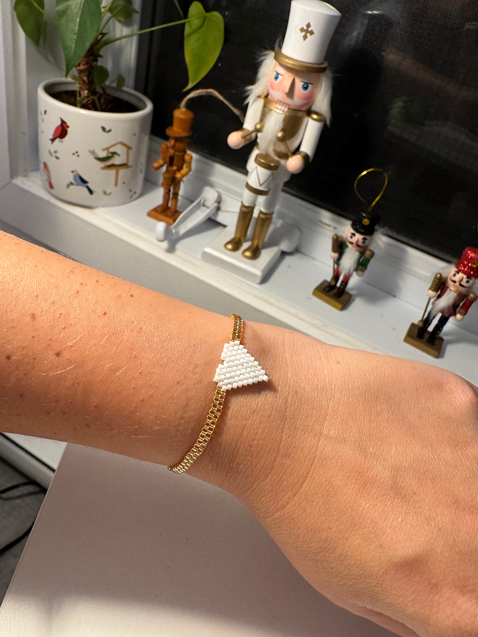 Miniature : Bracelet  cœur +peyote    
