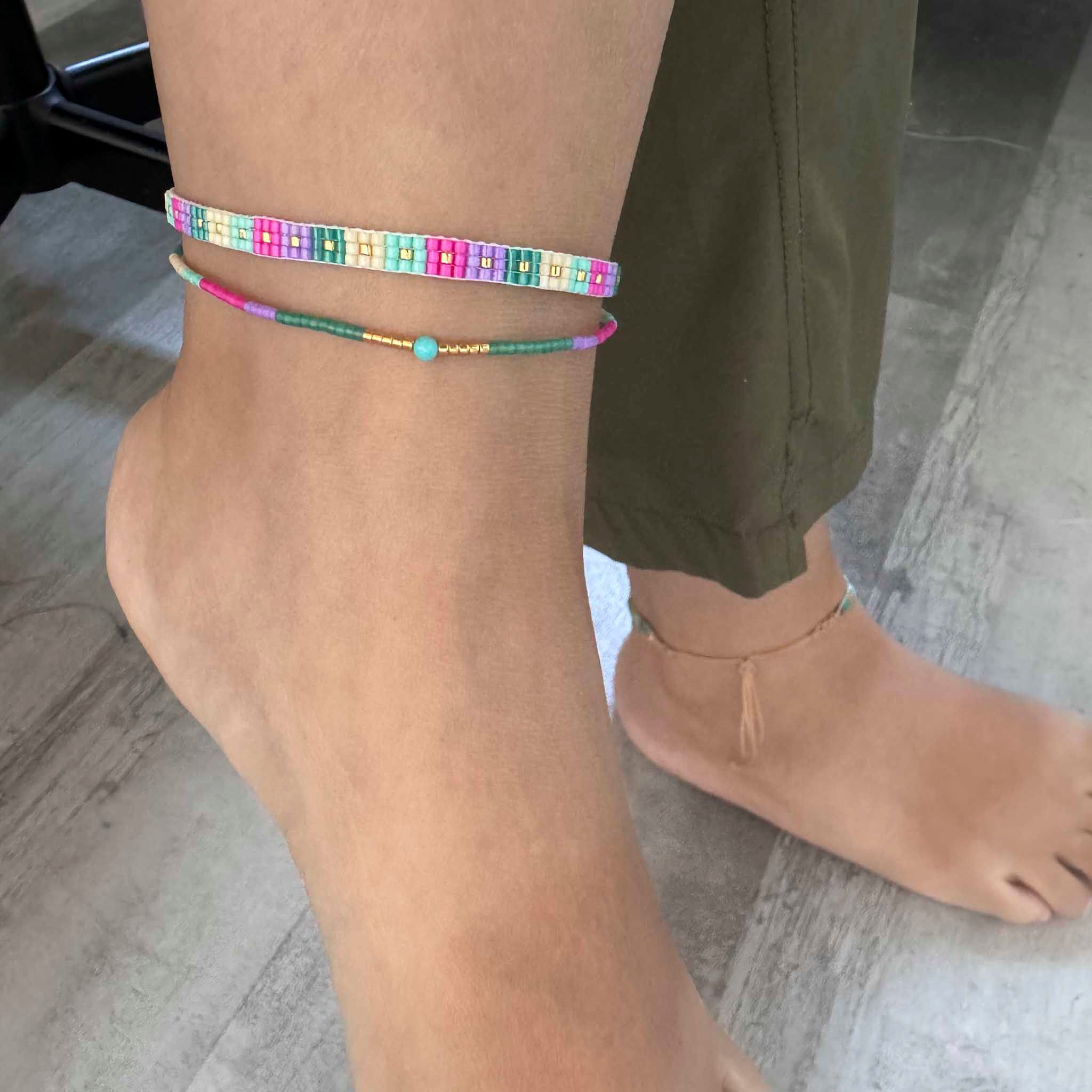 Bracelet de cheville double