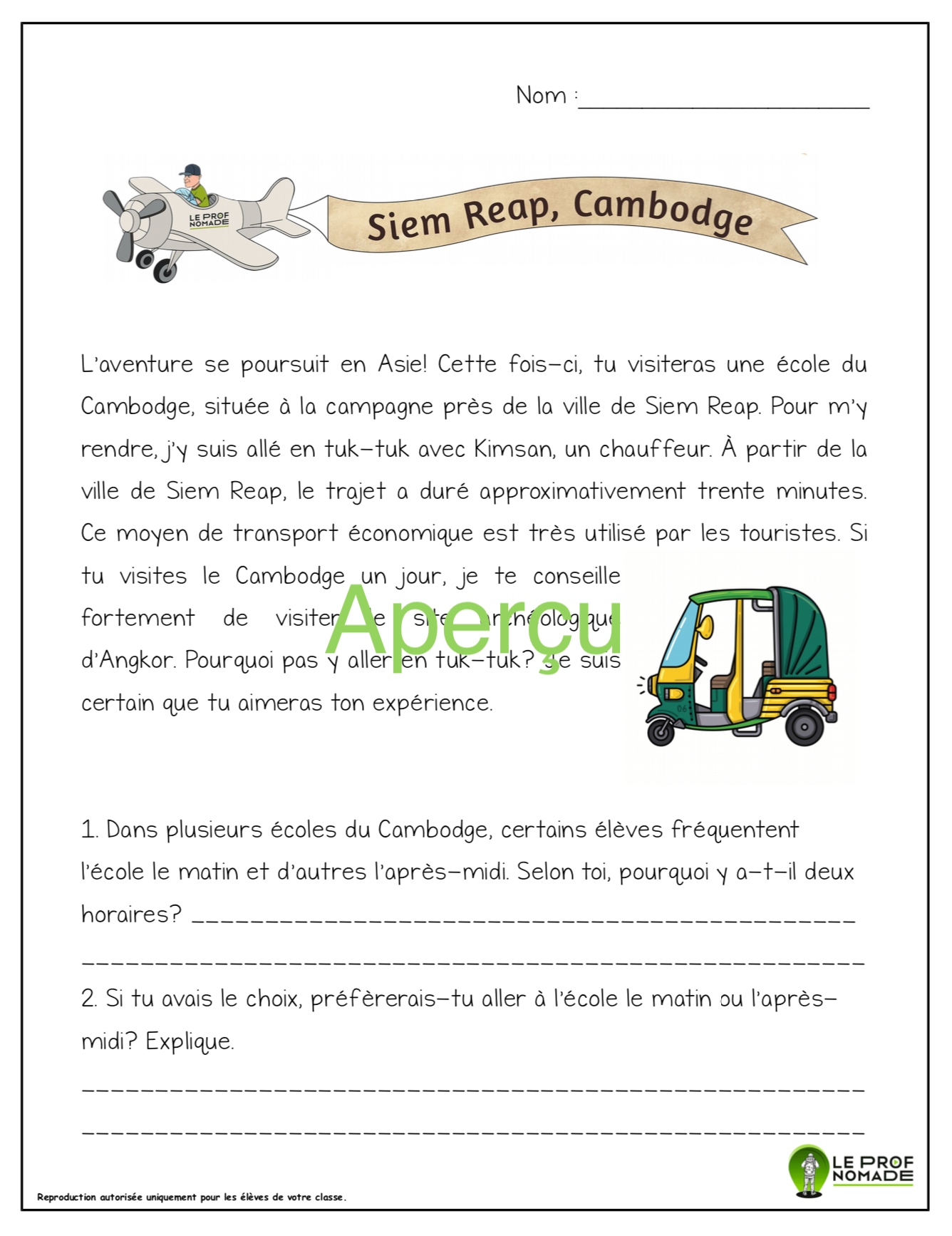 Épisode 6: Siem Reap, Cambodge (niveau 2)