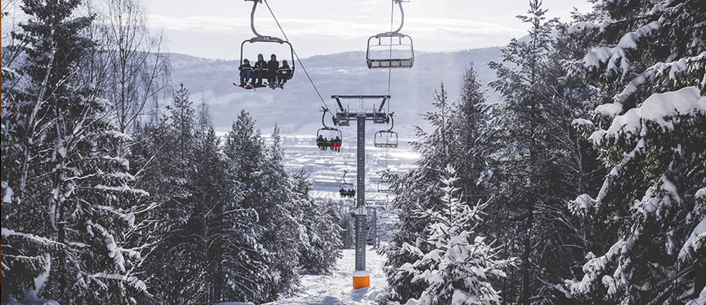 Skiheis i vinterlanskap