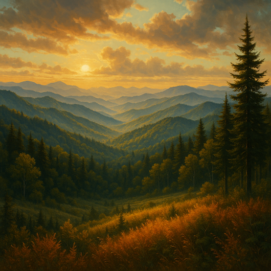 Eye-level view of a cozy reading nook with books and a warm light