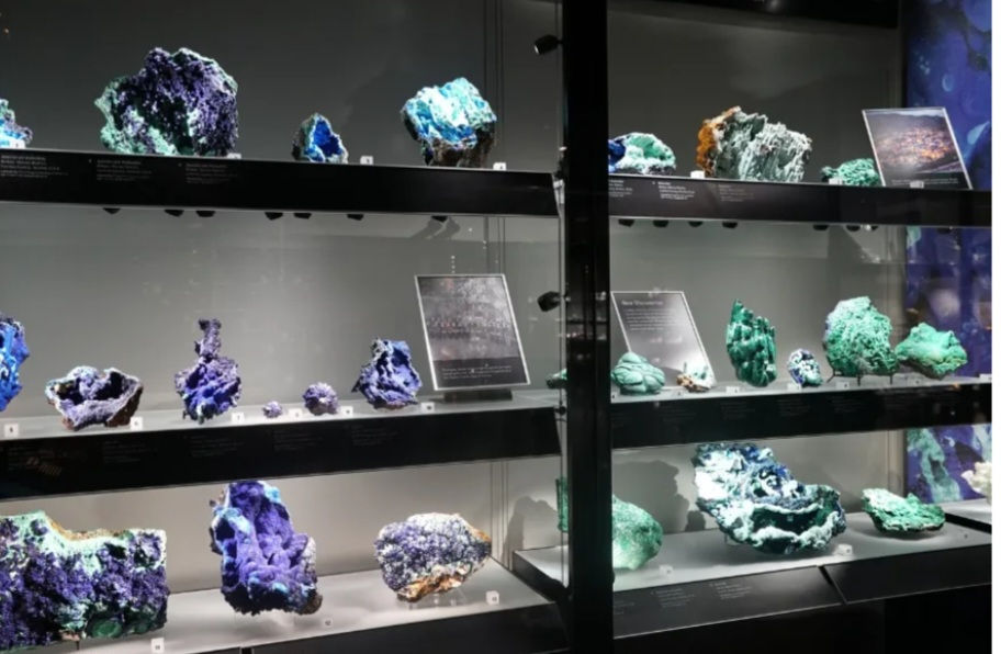 display of colorful rocks