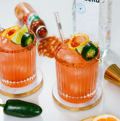 Spicy Grapefruit Margarita With Tajin Rim