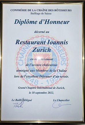 chaine des rotisseurs Zertifikat