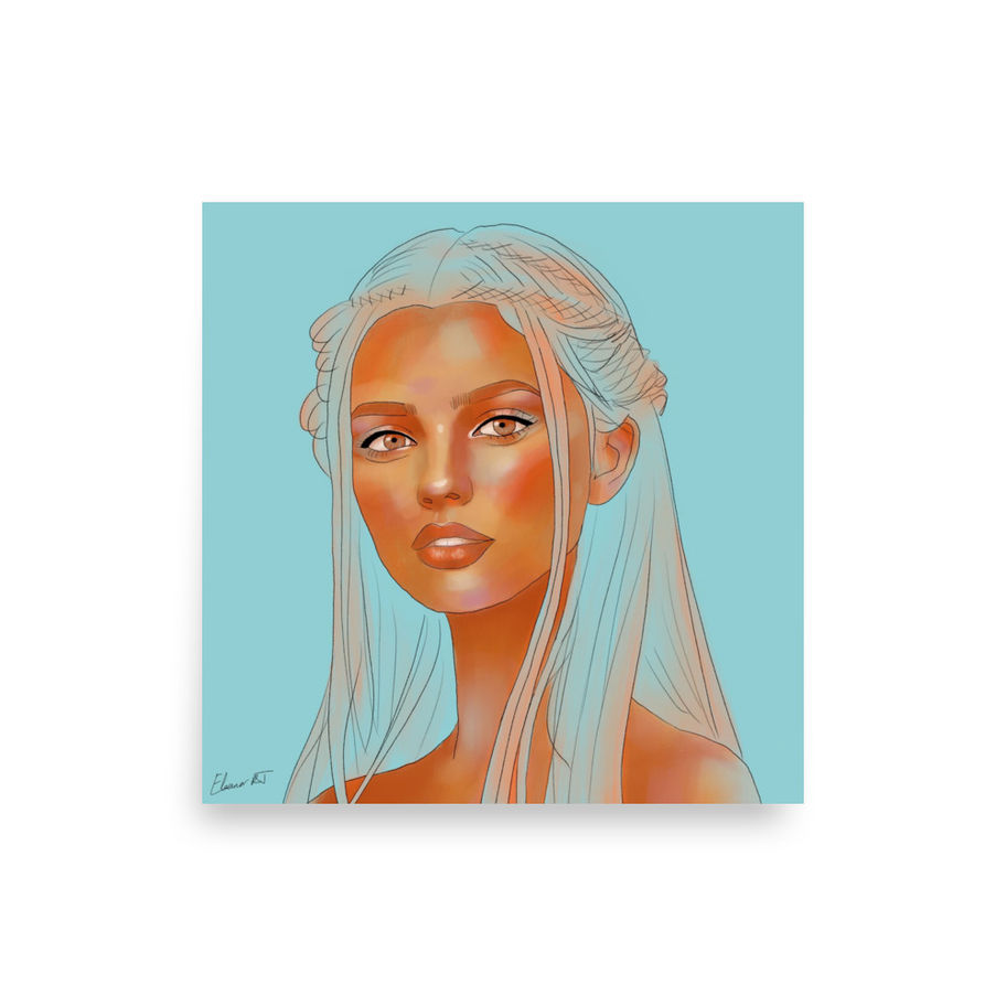 Art by Eleanor - Study 02 Portrait Art Print by London based Artist Eleanor Russell-Jones.