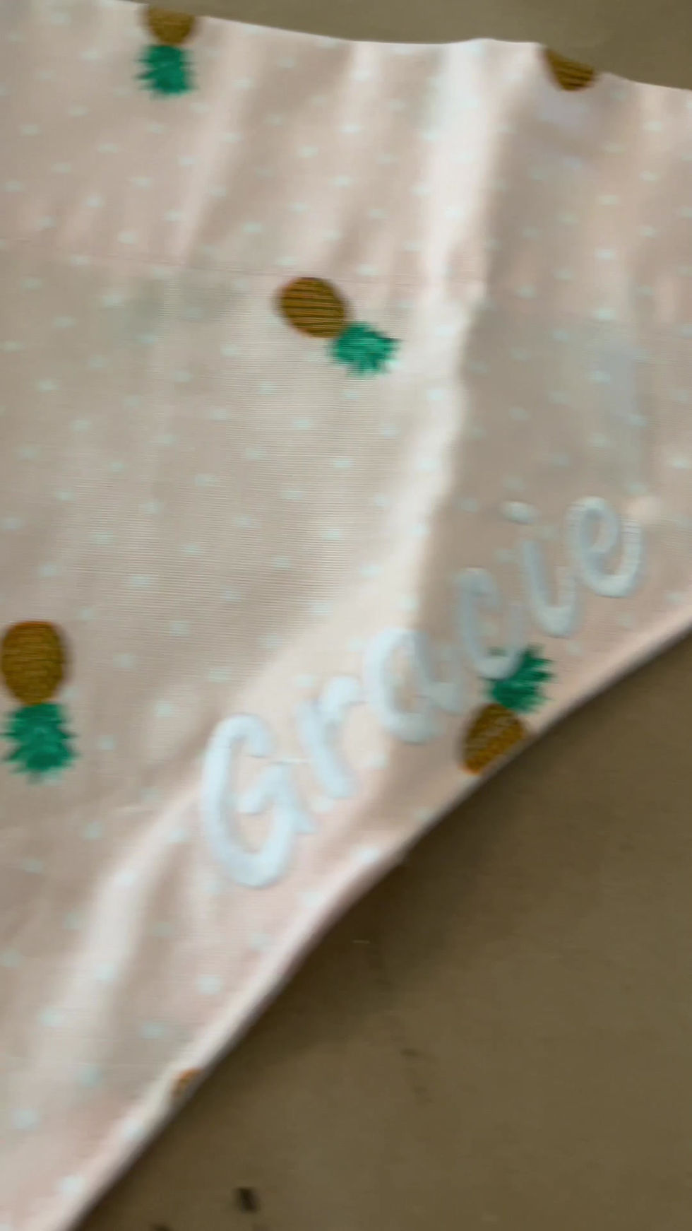 Thumbnail: Pink Pineapple Dog/Cat Bandana, Personalized Pet Bandana, Pineapple Pattern