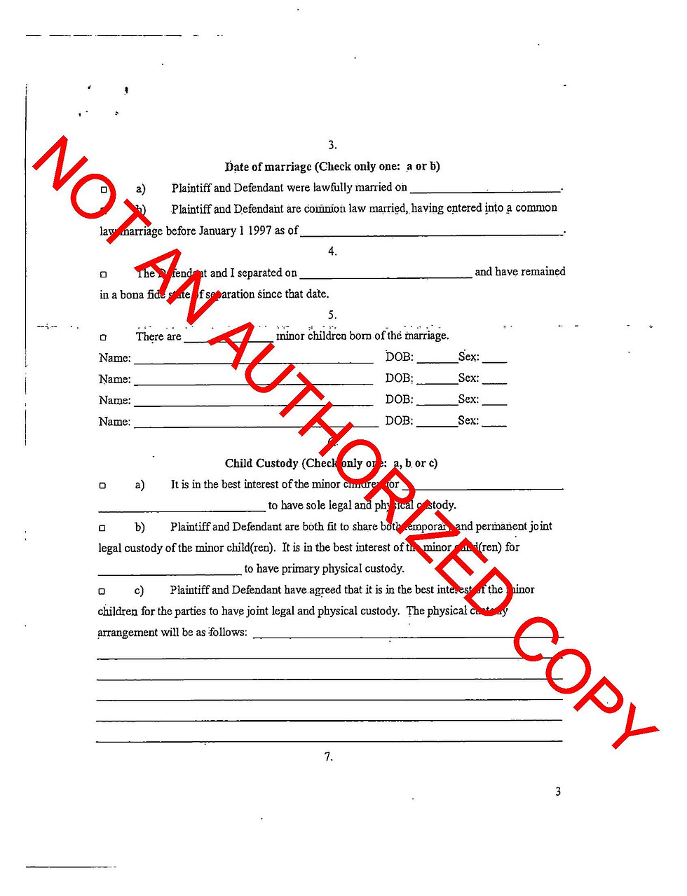Thumbnail: UNCONTESTED DIVORCE WITH MINOR CHILDREN