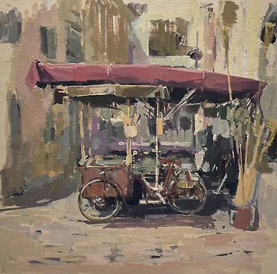 The basket selling Pollenca - painted en plein air