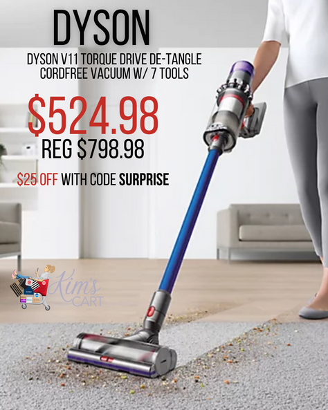 Head over to QVC today to score the elite Dyson V11 Torque Drive De-tangle Cordfree Vacuum