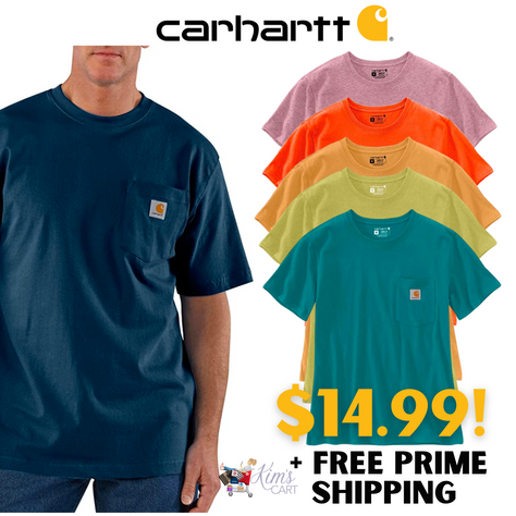 Men's Carhartt Pocket Tees just $14.99 + Free Prime Shipping Today!!