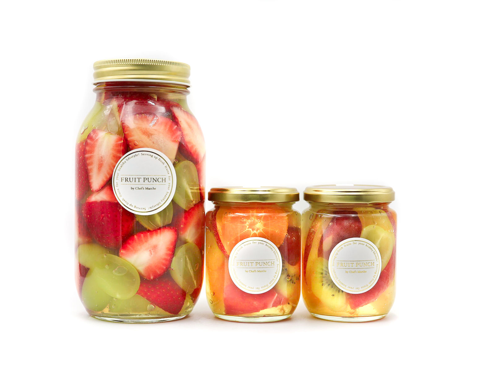 【大瓶1個小瓶2個セット】苺シャインマスカットポンチ大瓶1個、MIX小瓶2個