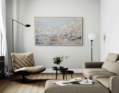 ציור שמן על קנבס בטכניקה ייחודית, ציור מינימליסטי מונוכרומטי, אך עשיר בצורות וטכניקה ייחודית. זמין לרכישה