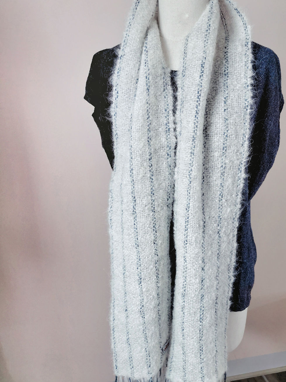 縮圖：手織羊駝毛海圍巾