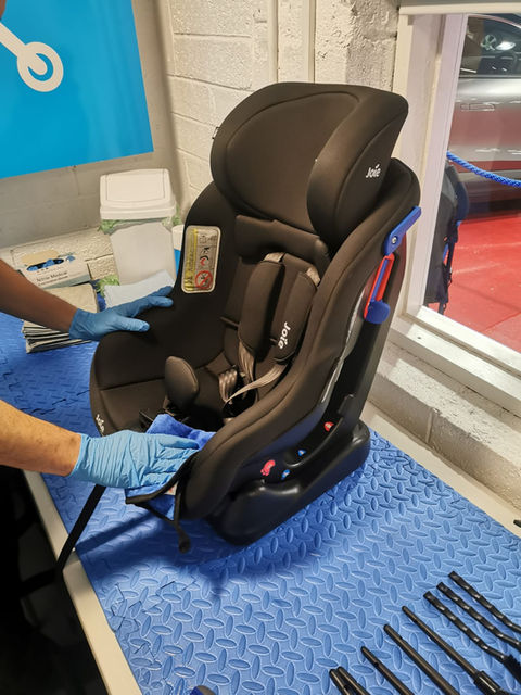 Child car seat cleaning Joie Spin 360