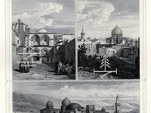 Four engraved scenes of Jerusalem from circa 1890s