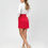Thumbnail: Pink-red Short Skirt, Accessorized with Gold Details