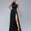Thumbnail: Black Maxi Dress, High Slit