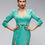 Thumbnail: Light Turquoise Blazer Dress Accessorized with Golden Zippers