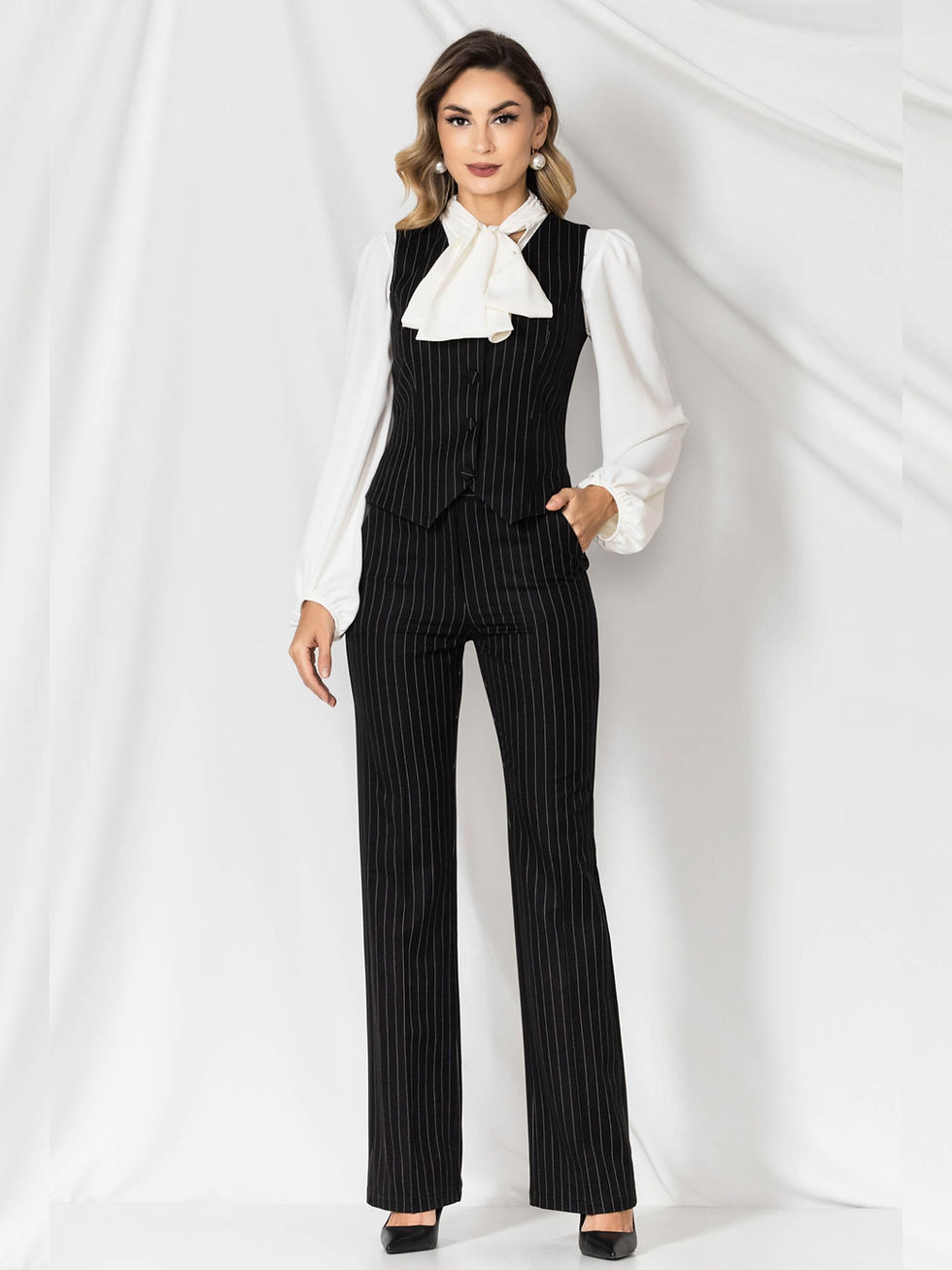 Thumbnail: Black Pinstripe Vest 
