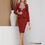 Thumbnail: Maroon Two-Piece Skirt Suit fof-s92-2