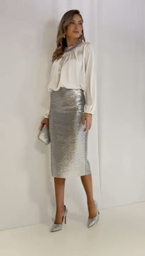 Thumbnail: Silver Sequined Skirt