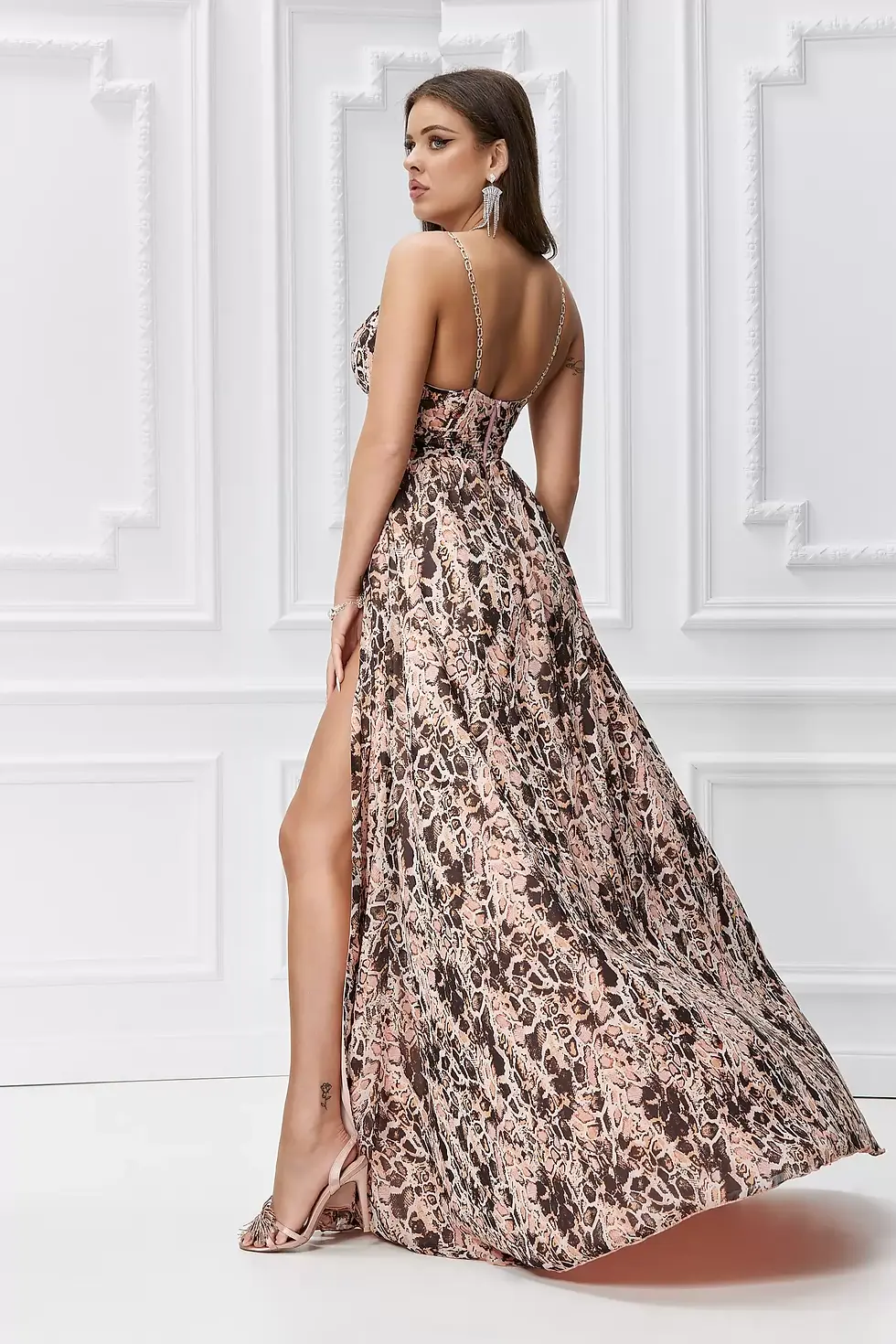 Thumbnail: Animal Print Maxi Dress High Slit ss23-rl26