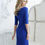 Thumbnail: Royal Blue Draped Midi Dress