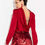 Thumbnail: Red Satin Blouse with Wide Neckline and Draped Back