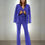 Thumbnail: Nina Covaci Royal Blue Two-Piece Suit with Oversized Blazer and Flared Trousers