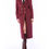 Thumbnail: Nina Covaci Burgundy Pinstripe Long Blazer Dress with Gold Buttons 